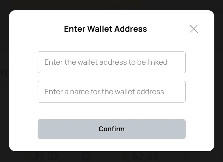 Linked Wallets interface showing a list of connected wallets and an option to add more